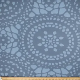 Blue Grey Flowers on Light Blue Printed Polar Fleece DSN #2