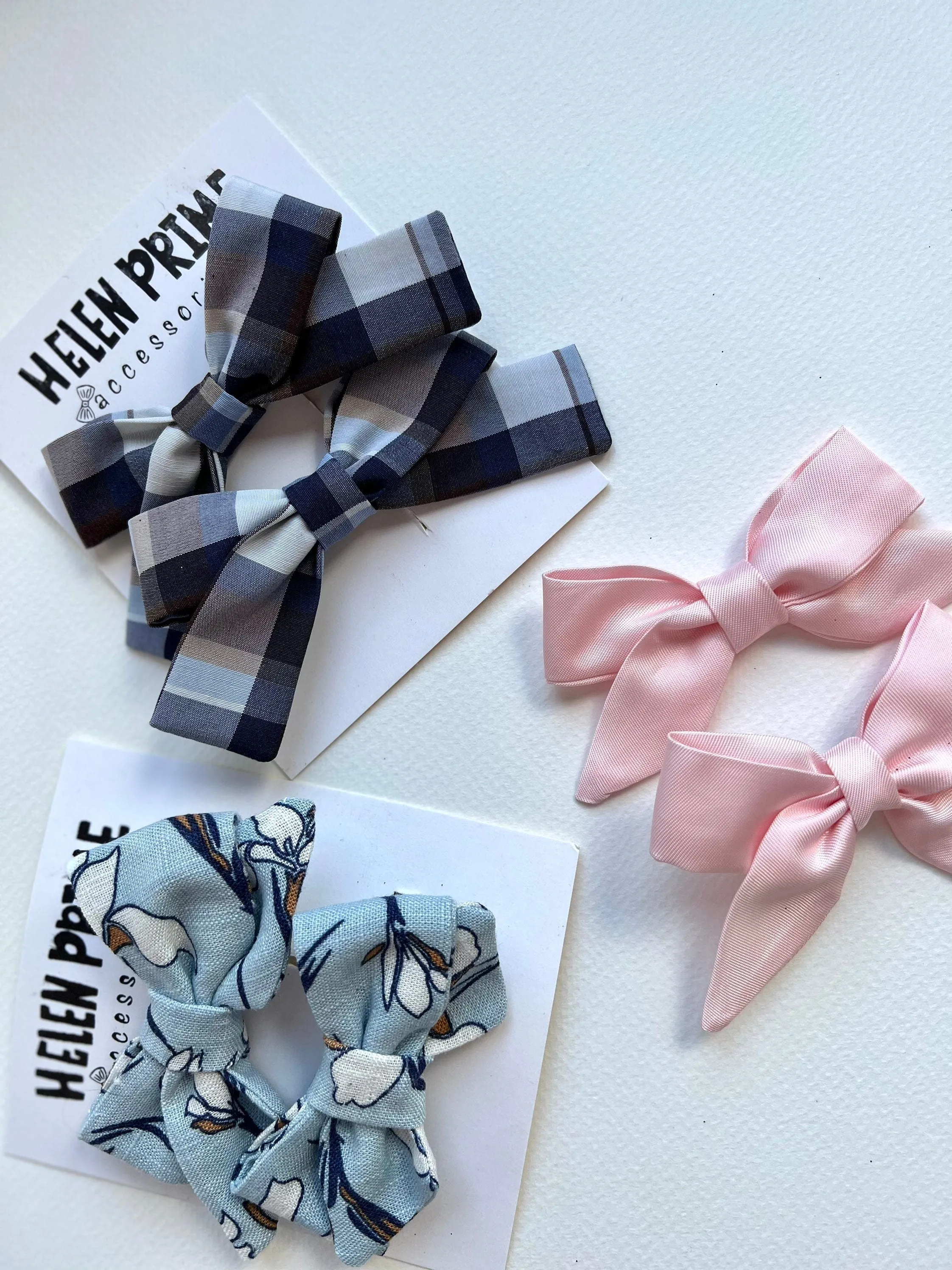 Blue Mini Pigtail Bow Set Pinwheel Baby Bow Hello 1st Grade Accessories Kindergarten Hair Bows Helen Prime