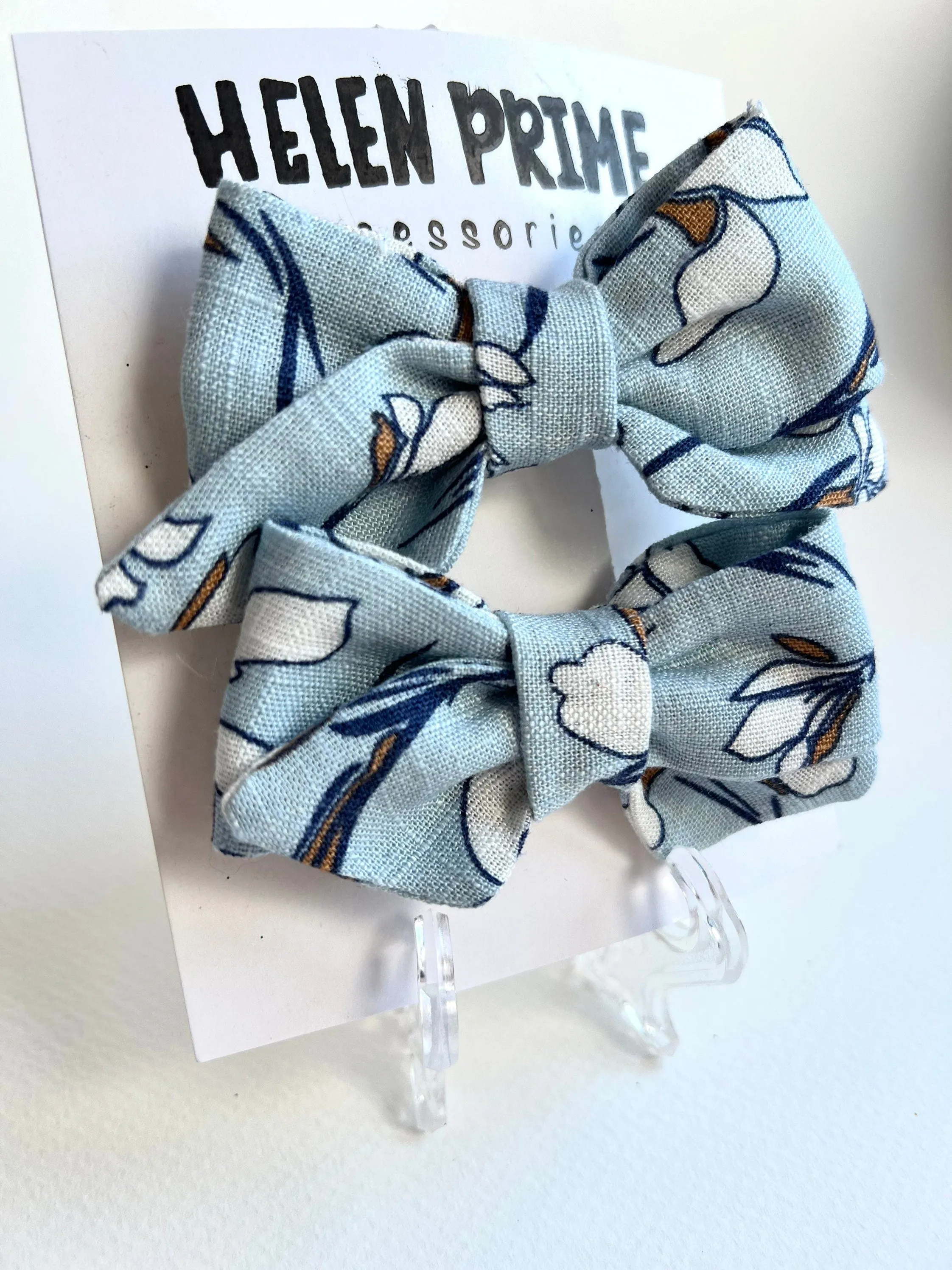 Blue Mini Pigtail Bow Set Pinwheel Baby Bow Hello 1st Grade Accessories Kindergarten Hair Bows Helen Prime