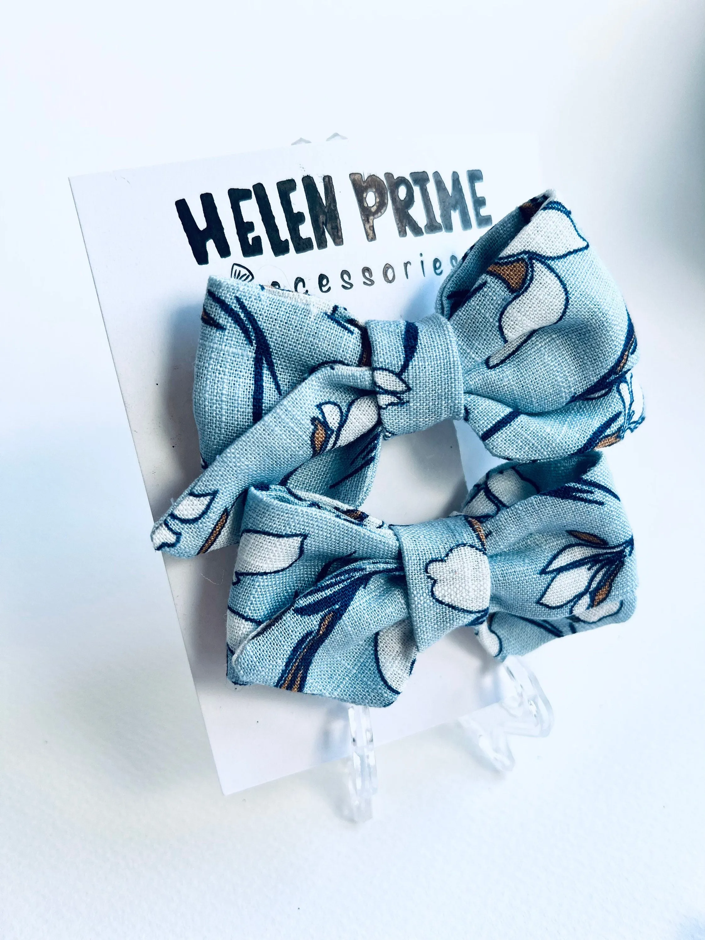 Blue Mini Pigtail Bow Set Pinwheel Baby Bow Hello 1st Grade Accessories Kindergarten Hair Bows Helen Prime