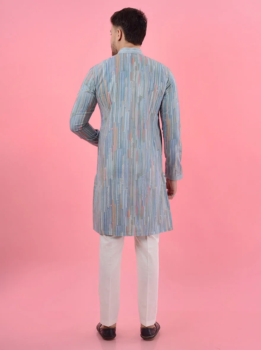 Blue Multi Kurta Pajama | JadeBlue