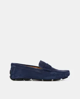 Blue Navy Suede Driving Shoes