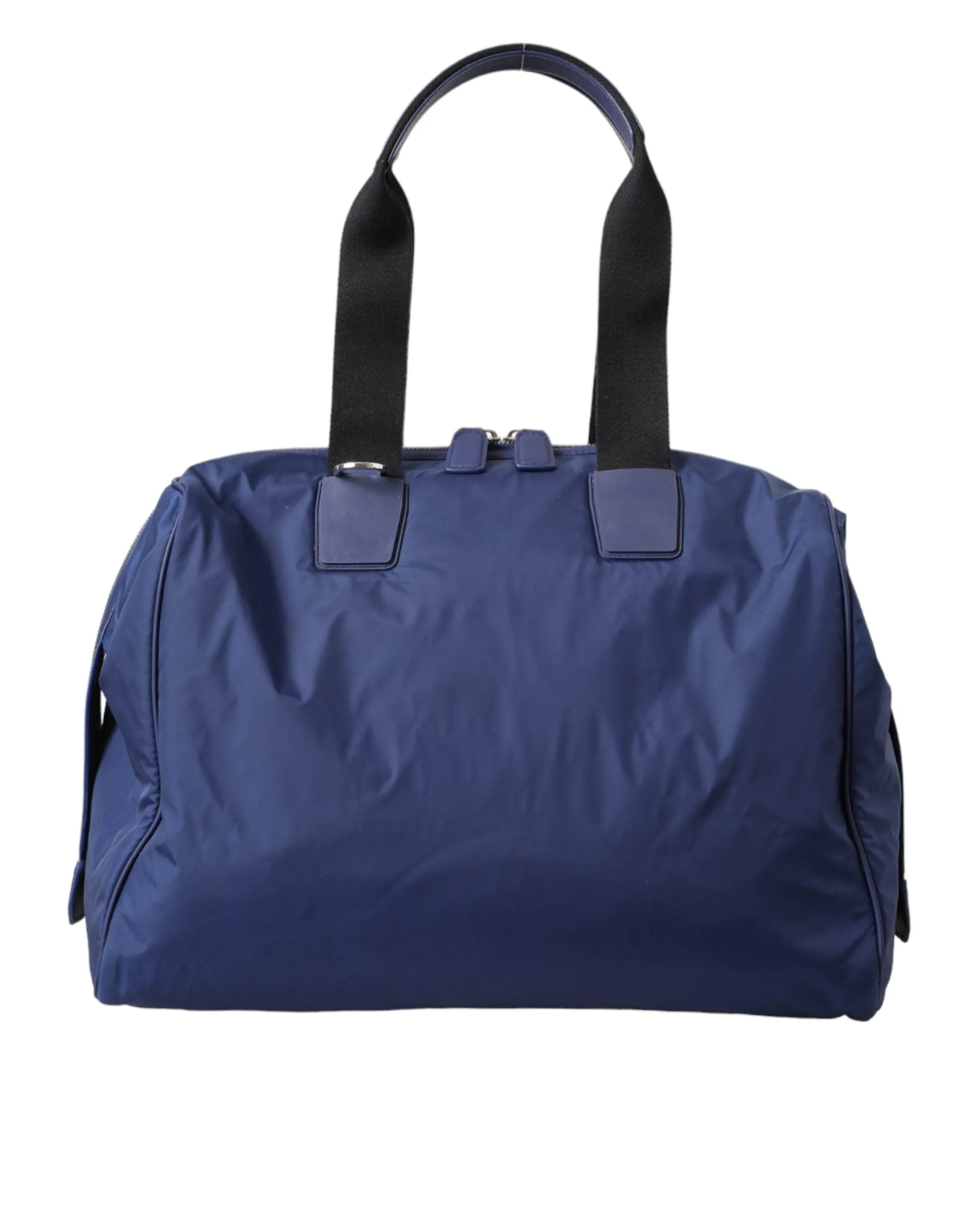 Blue Nylon Calfskin Hand Shoulder Duffel Bag