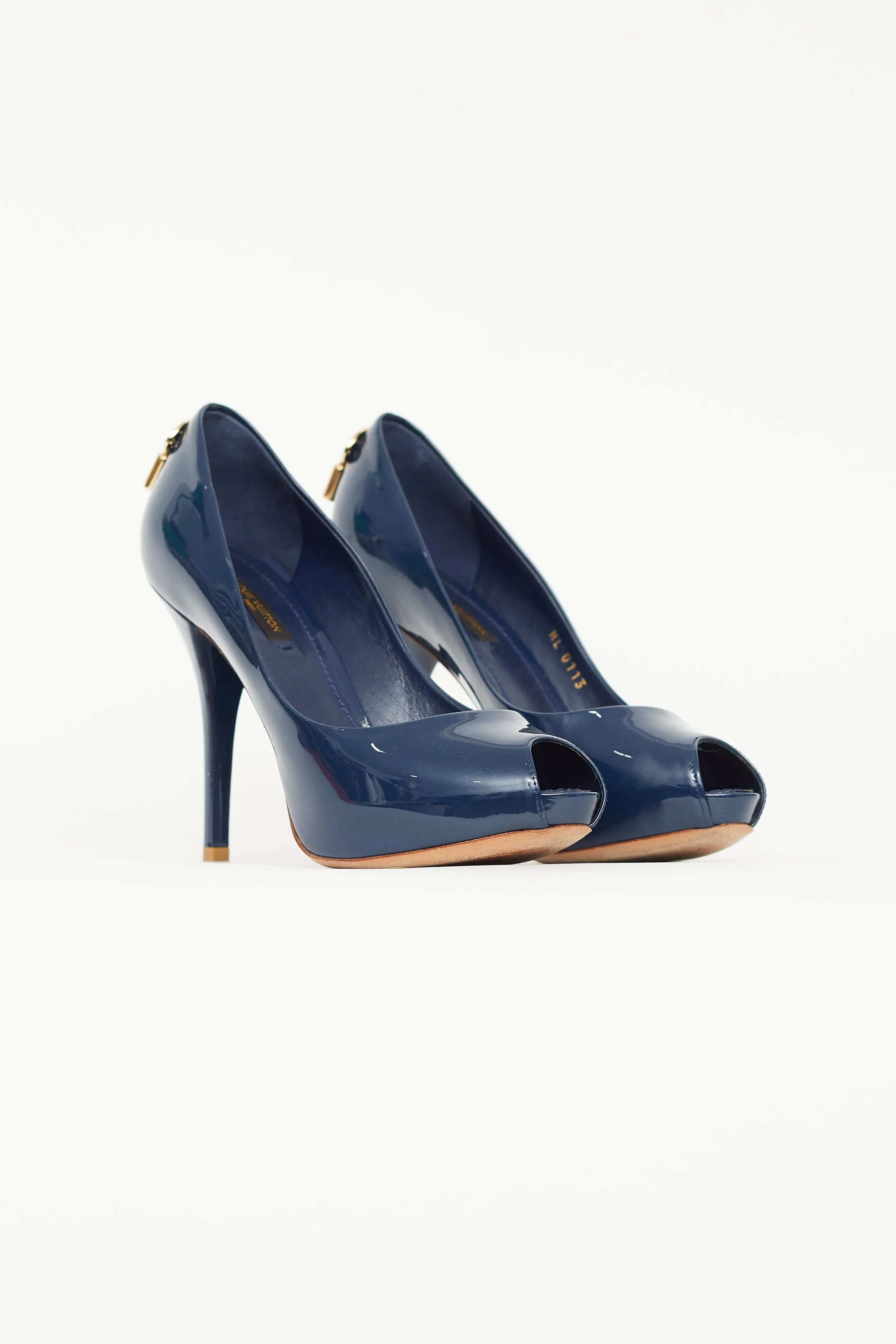 Blue Patent Lock Oh Really Heel