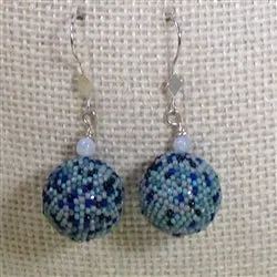 Blue Seed Bead Earrings