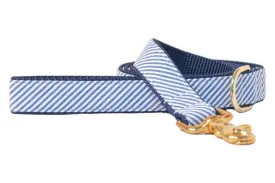 Blue Seersucker Dog Leash