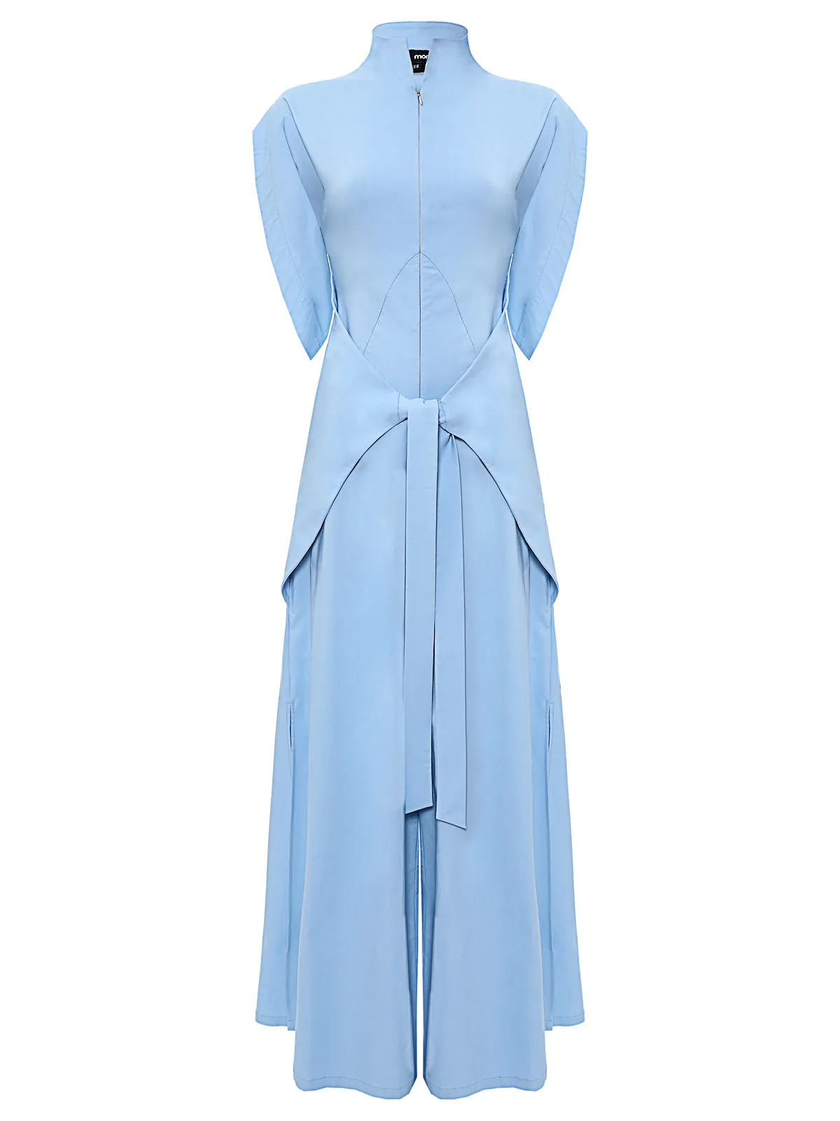 Blue Short Sleeve High Neck Wide-Leg Japanese Kimono Jumpsuit LEA