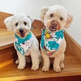 Blue Surfing Santa - Dog Bandana