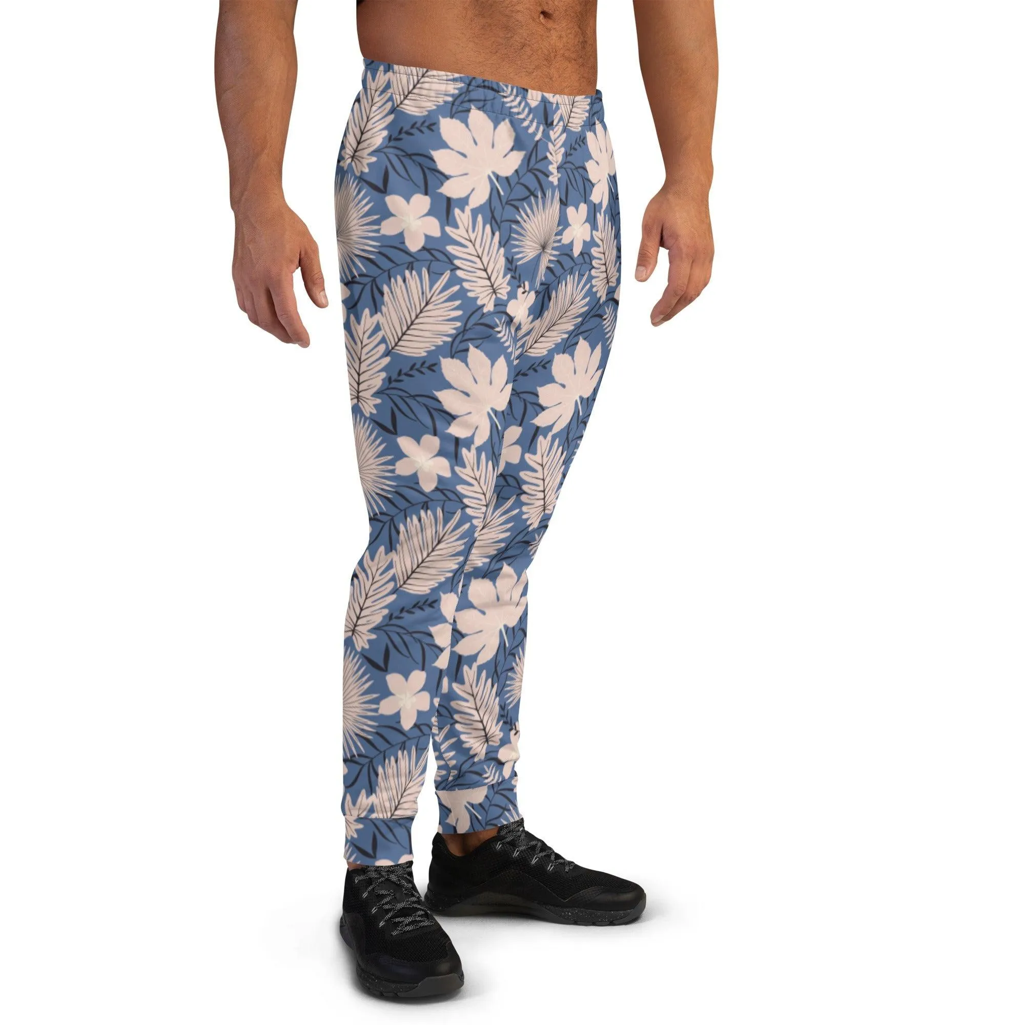 Blue Tropical Flower Men's Street Joggers