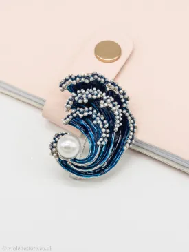 Blue Wave Woman Brooch