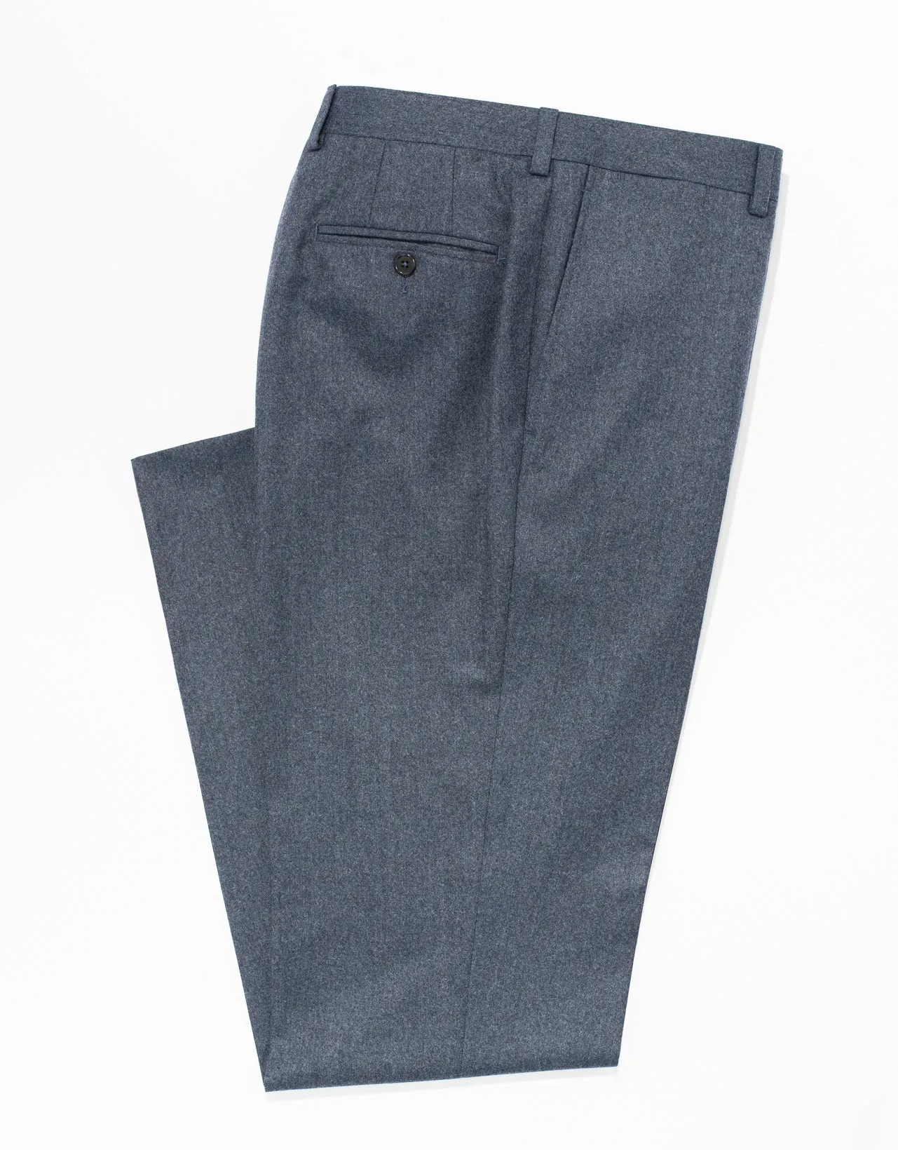 BLUE WOOL FLANNEL TROUSERS