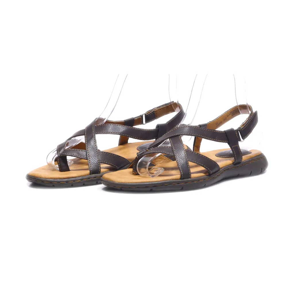 B.O.C Cha 22 Flat Sandals Leather Brown Colour For Women