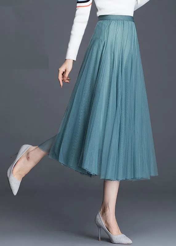 Boho Grey Tulle Pleated Fall Skirts