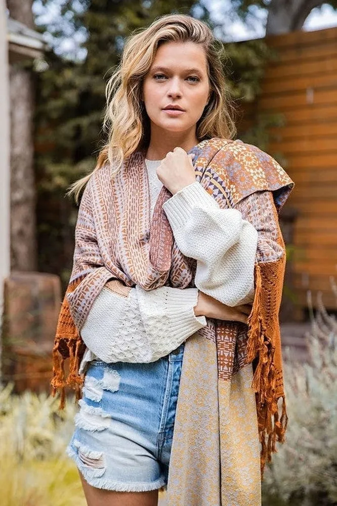 Boho Poncho Sweater Cardigan