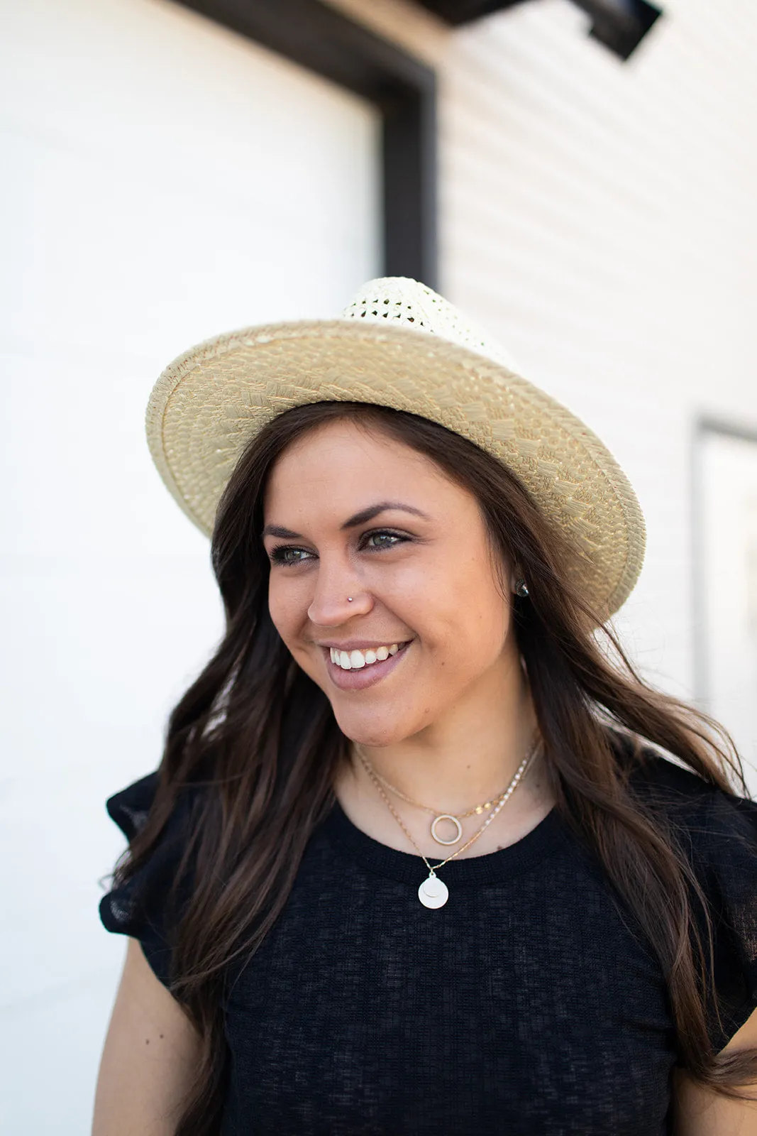 Boho Summer Weaved Ribbon Panama Hat-Natural