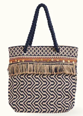 Boho Tote Bag Jute Large