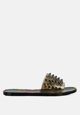 Bolly Punk Stud Clear Jelly Flats