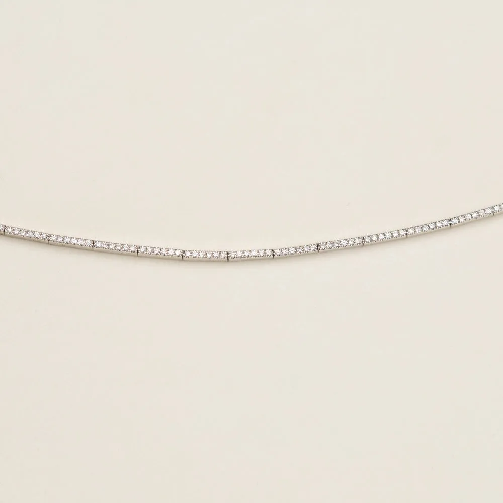 Bolo Style 14k White Gold and Dainty Diamond Choker