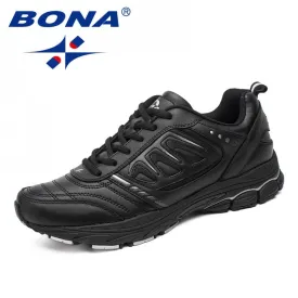 BONA New Style Men Running Shoes Ourdoor Jogging Trekking Sneakers Lace Up Athletic Shoes Comfortable Light Soft Free Shipping