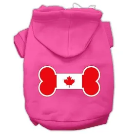 Bone Shaped Canadian Flag Screen Print Pet Hoodies Bright Pink L (14)