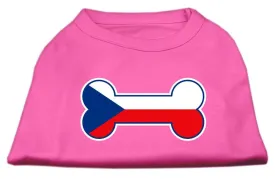 Bone Shaped Czech Republic Flag Screen Print Shirts Bright Pink M (12)