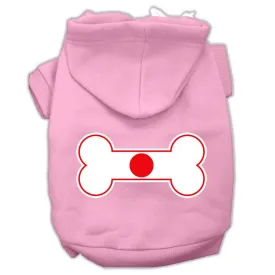 Bone Shaped Japan Flag Screen Print Pet Hoodies Light Pink Size XXL (18)