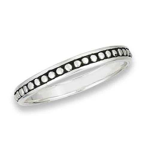 Bordered Dot Band Ring