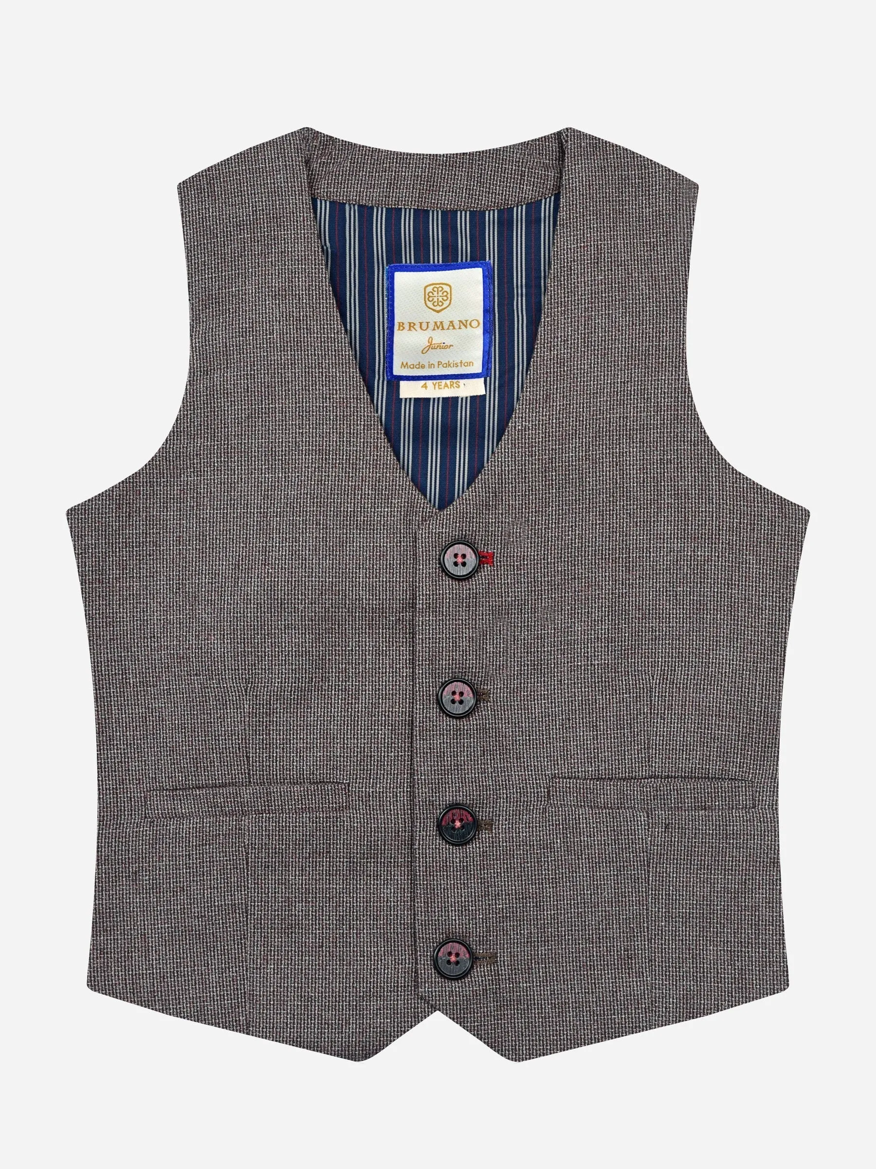 Bordo Textured Suit Vest With Bow