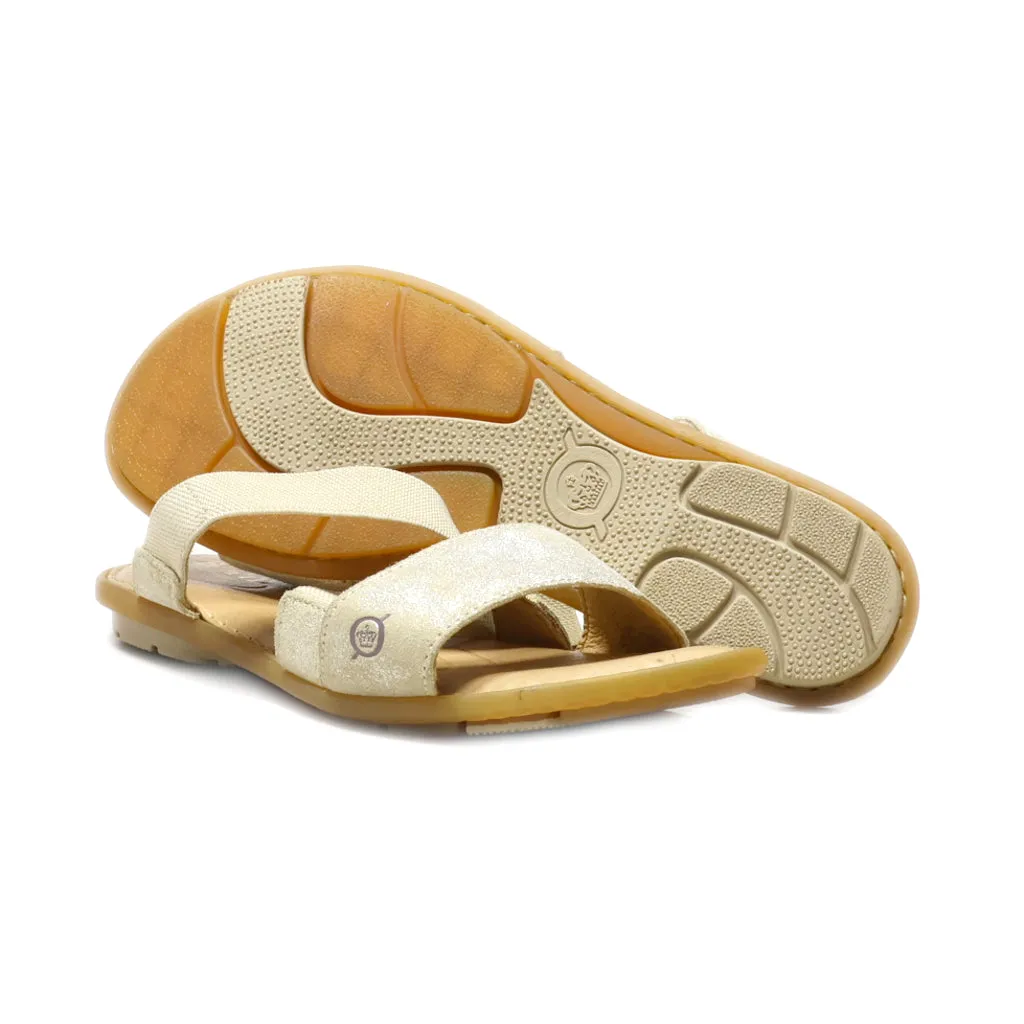 Born Flat Sandals Fabric Beige Colour For Women