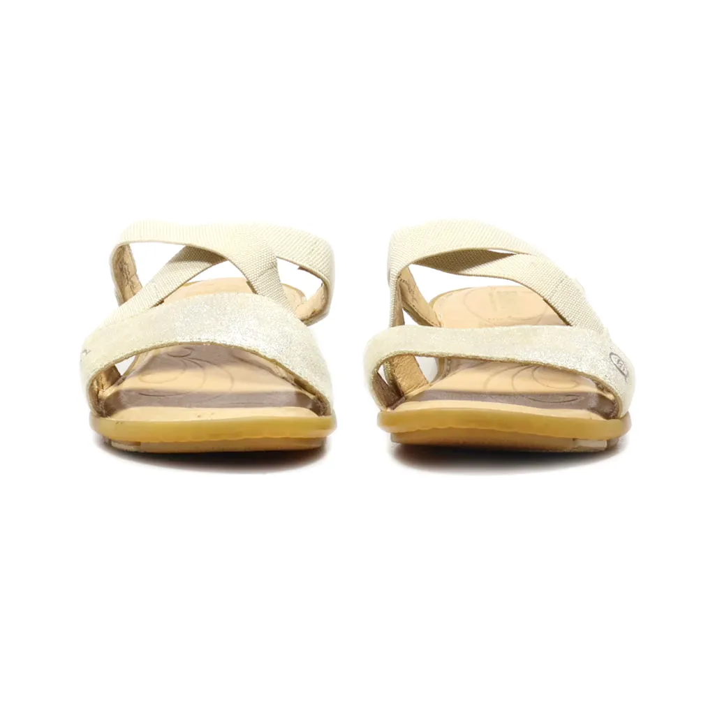 Born Flat Sandals Fabric Beige Colour For Women