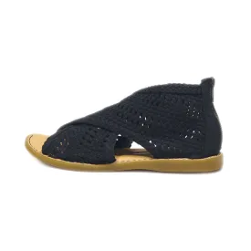 Born Flat Sandals Fabric Black Colour For Women