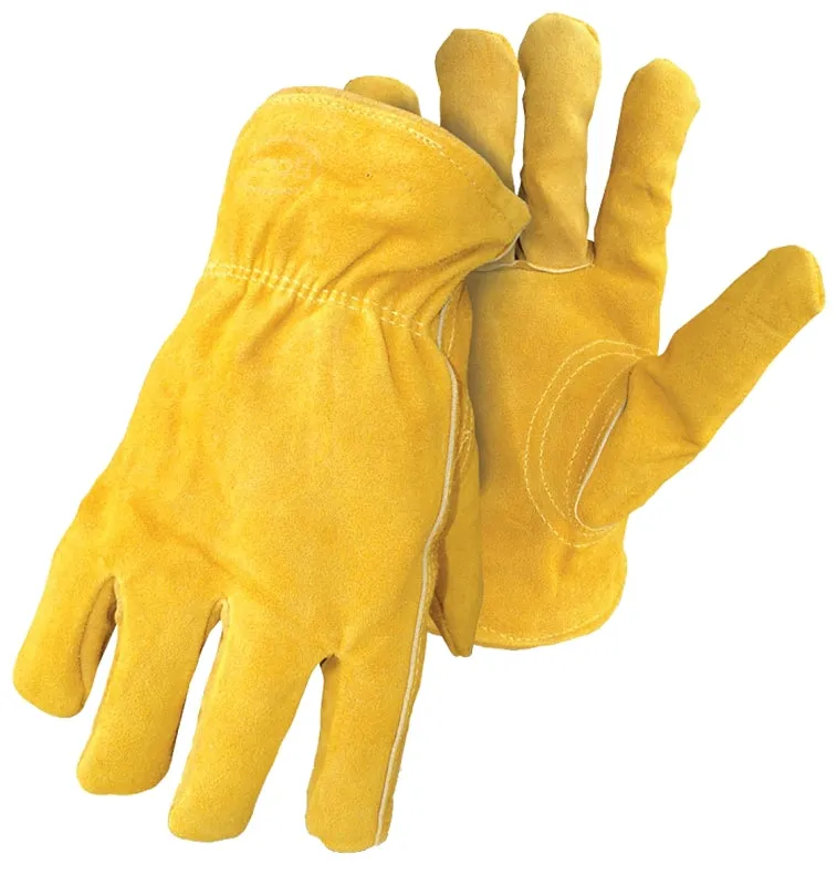 Boss 7186L Gloves, L, Keystone Thumb, Elastic Cuff, Yellow :PR: QUANTITY: 1