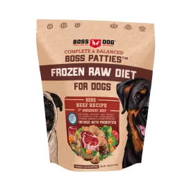 Boss Dog Patties Frozen Raw Beef Dog Food