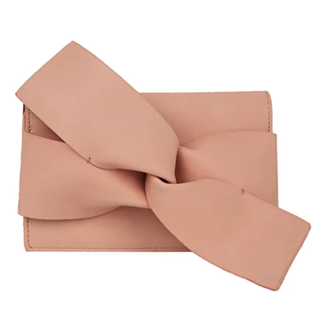 Bow Leather Clutch