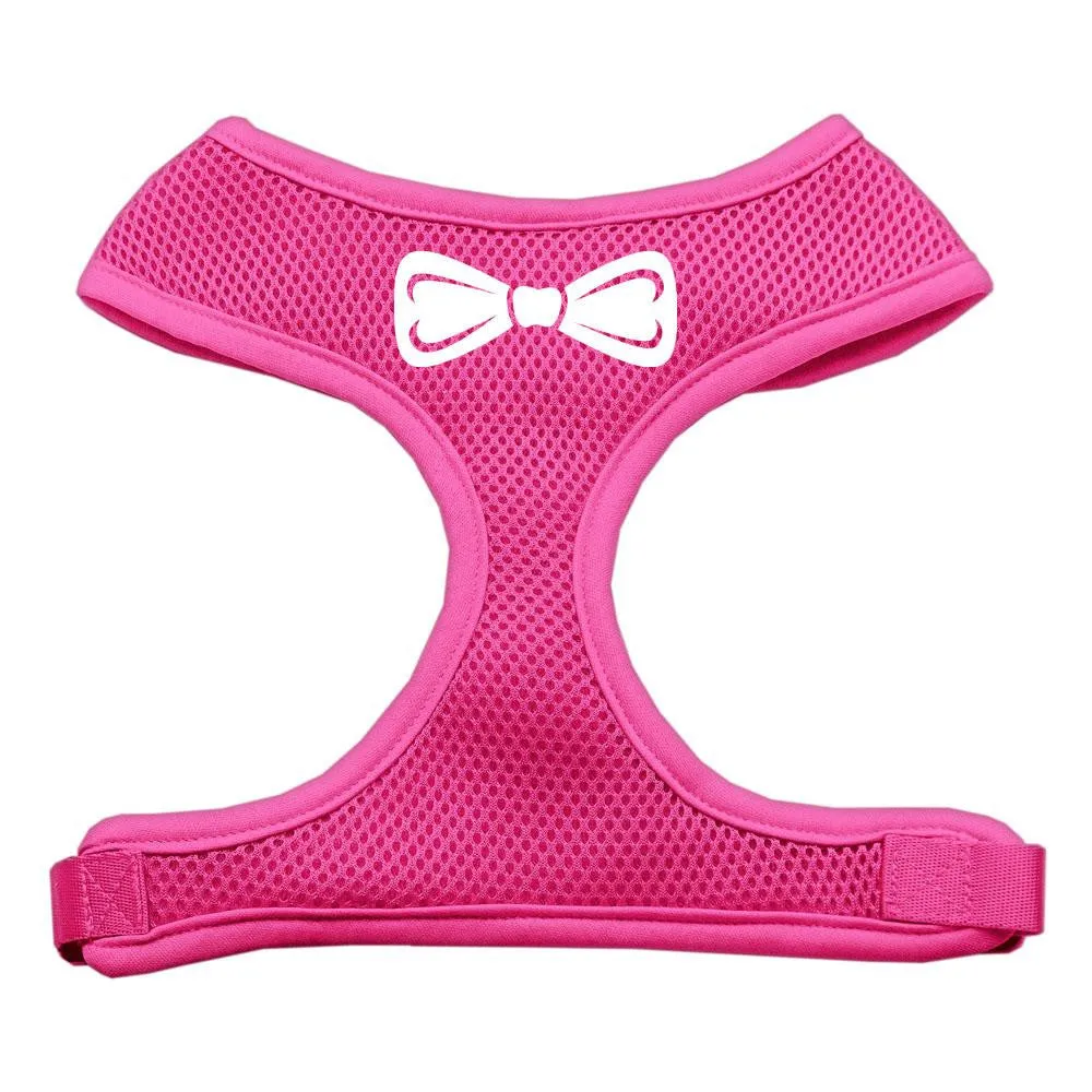 Bow Tie Screen Print Soft Mesh Harness Pink Extra Large