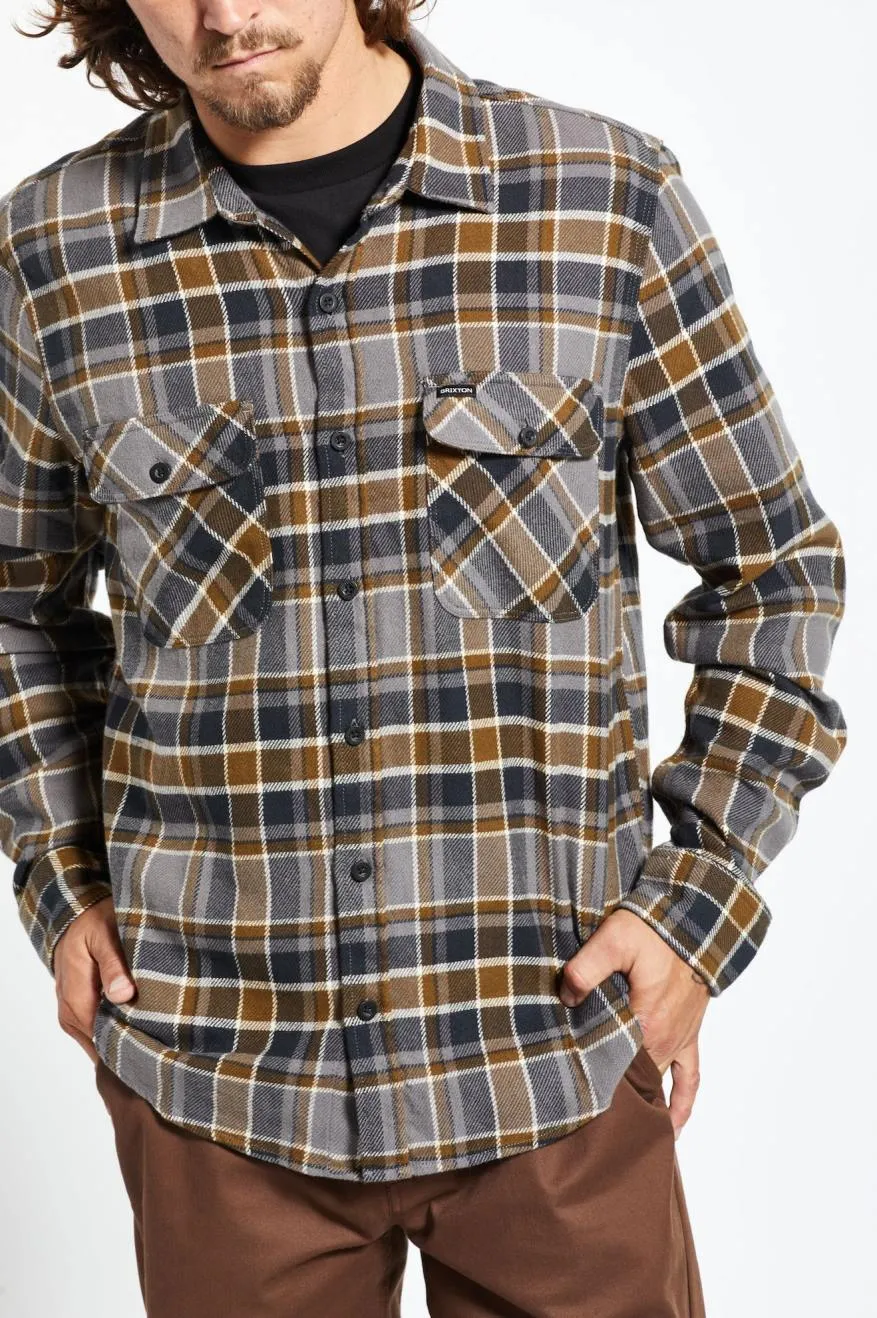 Bowery L/S Flannel - Black/Desert Palm/Beige