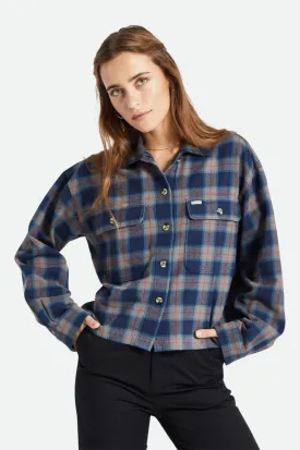 Bowery Women's L/S Flannel - Navy/Charcoal