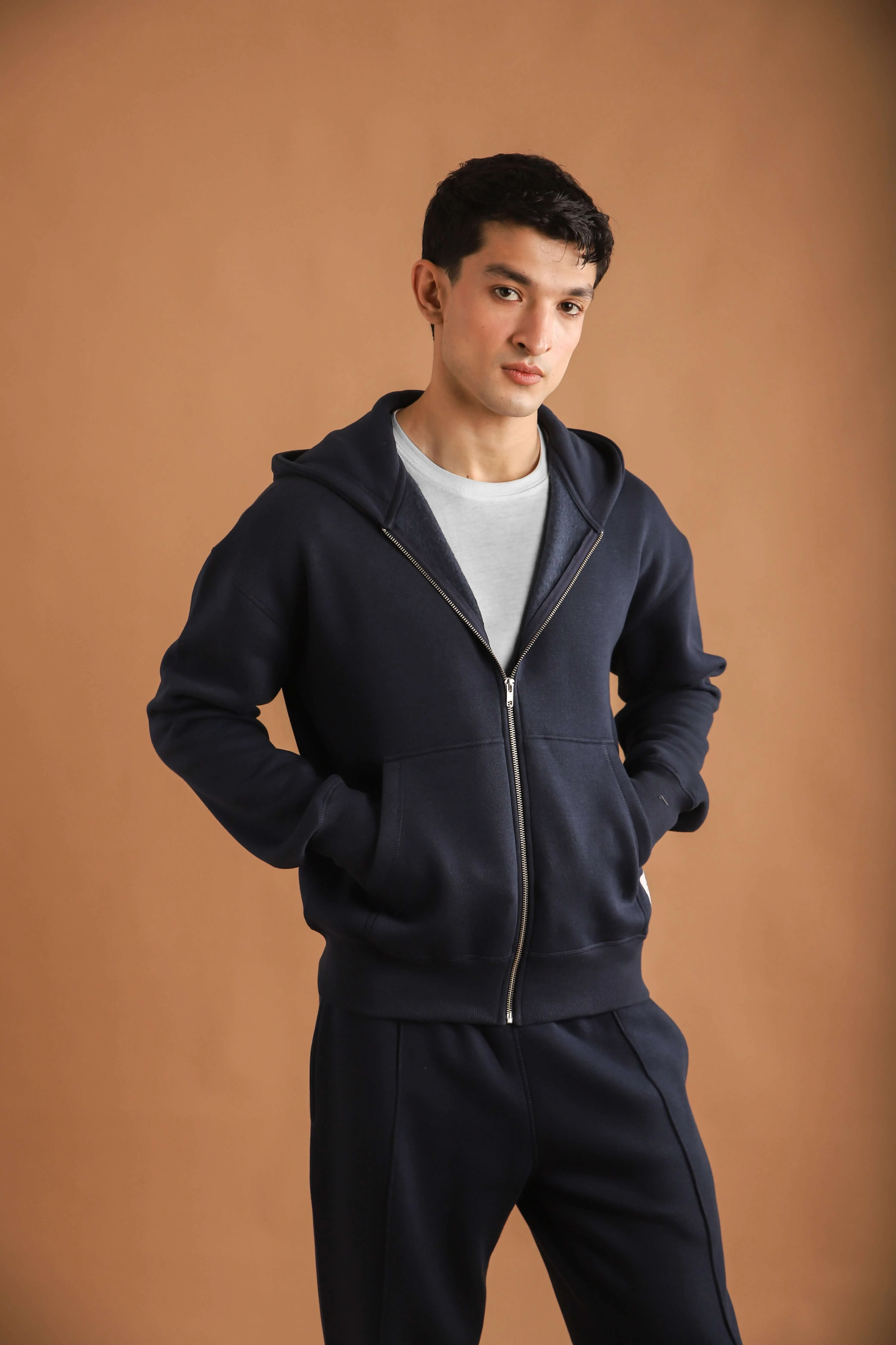 BOXY FIT ZIP-UP HOODIE SET