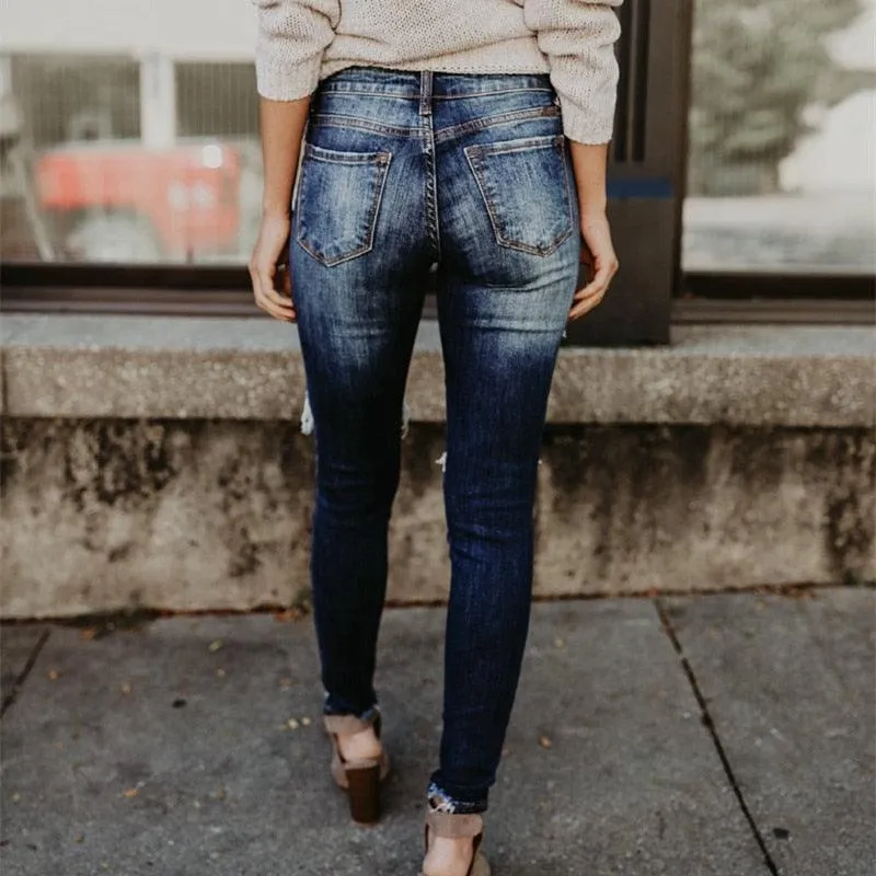 Boyfriend Holey Distressed Skinny Jean