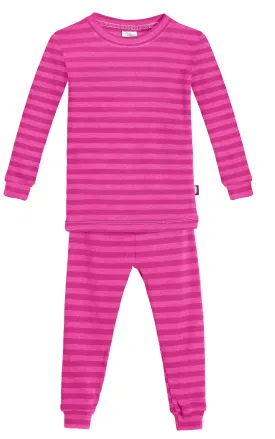 Boys and Girls Striped Pajama Set | Hot Pink