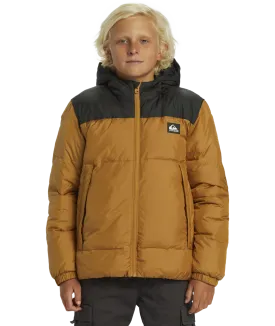 Boys Cold Days Puffer Jacket in Bone Brown