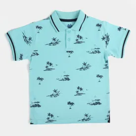 Boys Cotton Polo Summer - Sky Blue