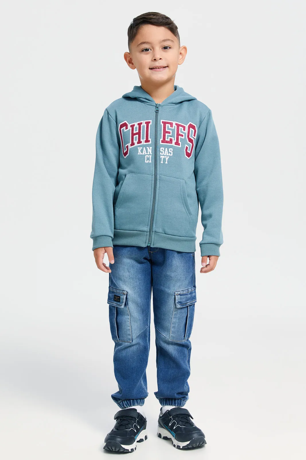 Boys Olive Hooded Sweatshirt