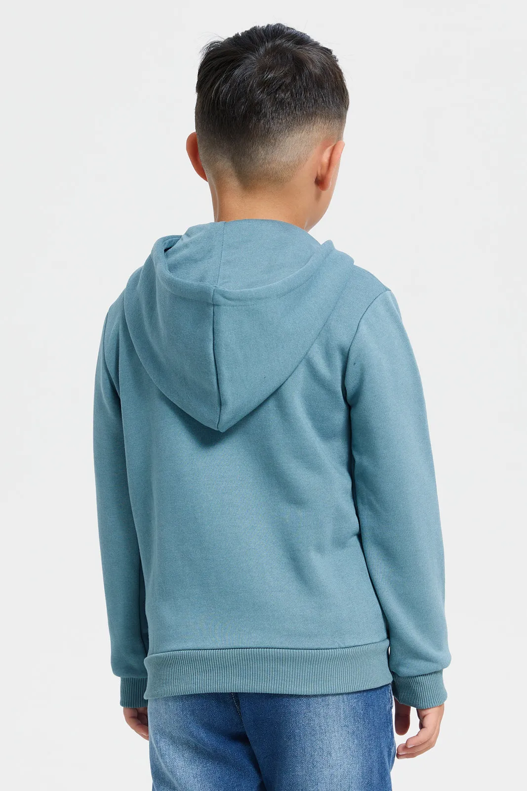 Boys Olive Hooded Sweatshirt