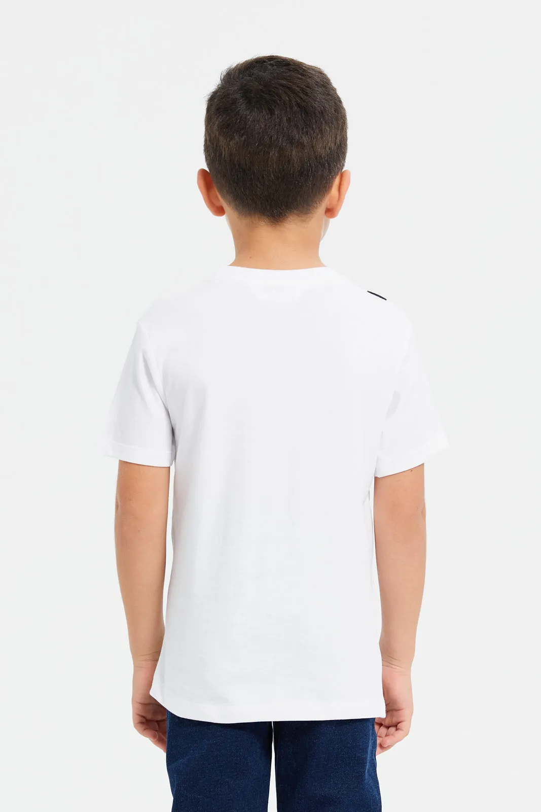 Boys White T-Shirt With Bag (2 Piece)