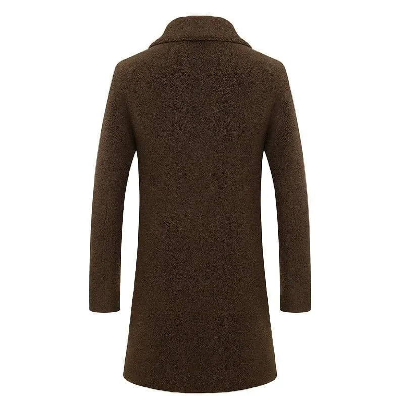 BRADFORD Design Collection Men's Fashion Khaki Brown Coat Jacket Premium Quality Long Wool Blend Trench Coat Jacket