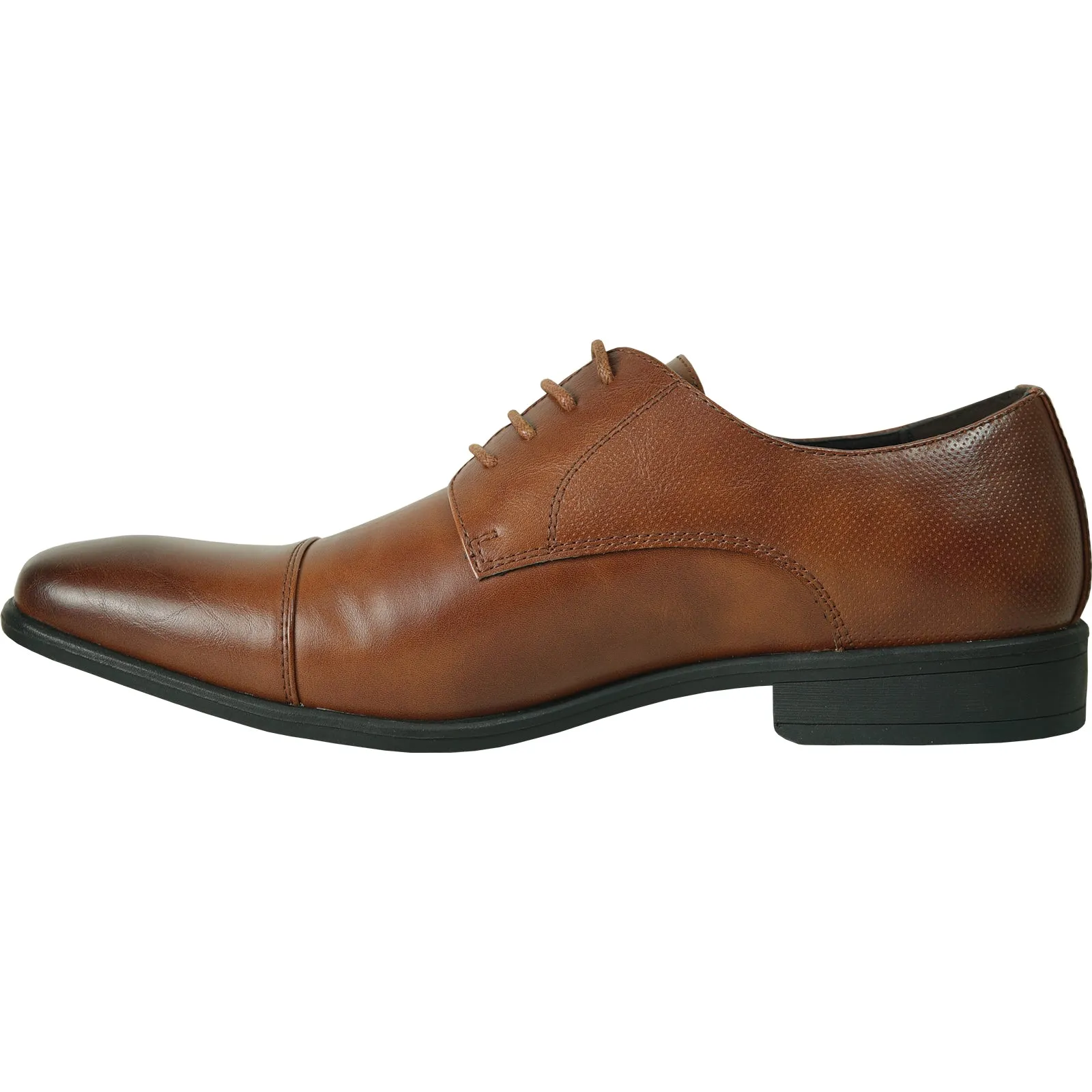 BRAVO Men Dress Shoe KING-6 Oxford Shoe Cognac - Medium and Wide Width Available