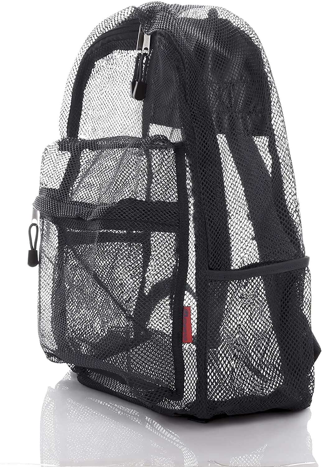 Bravo! Mesh Transparent See Through Backpack - Black