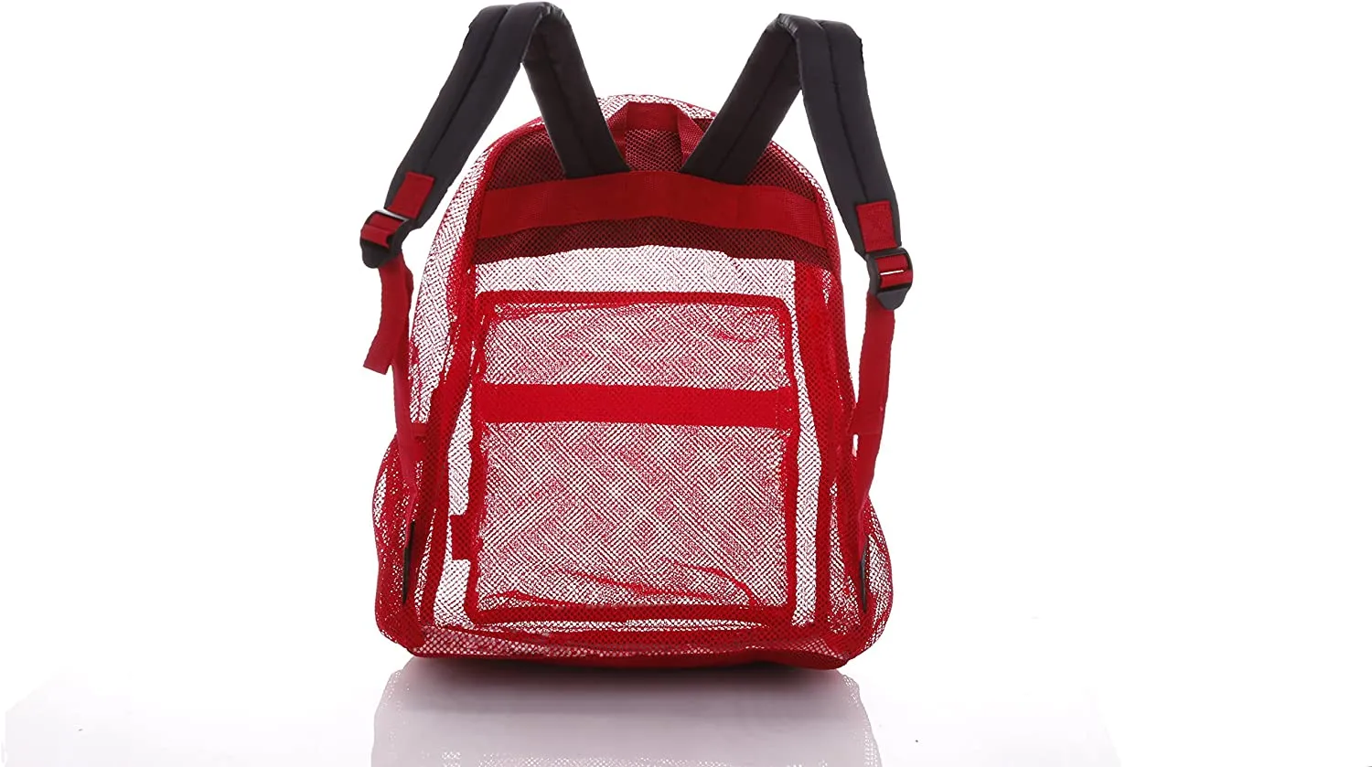 Bravo! Mesh Transparent See Through Backpack - Red