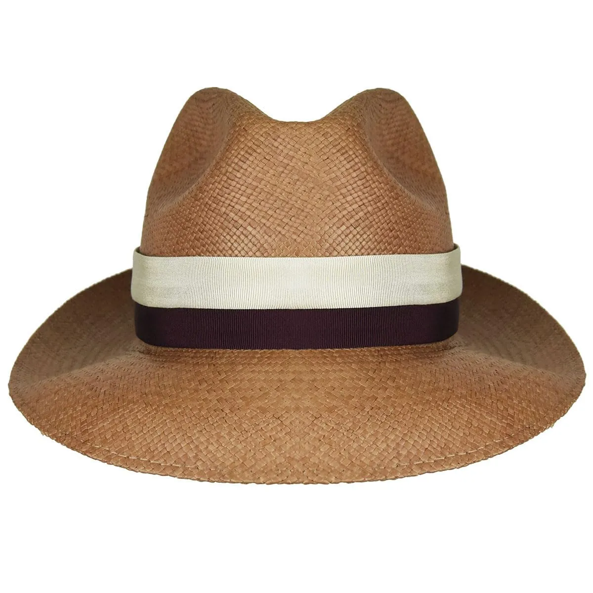 Breathable Classic Cuban Panama Fedora-Brown